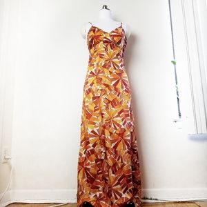Vintage 70s Tropical Maxi Dress